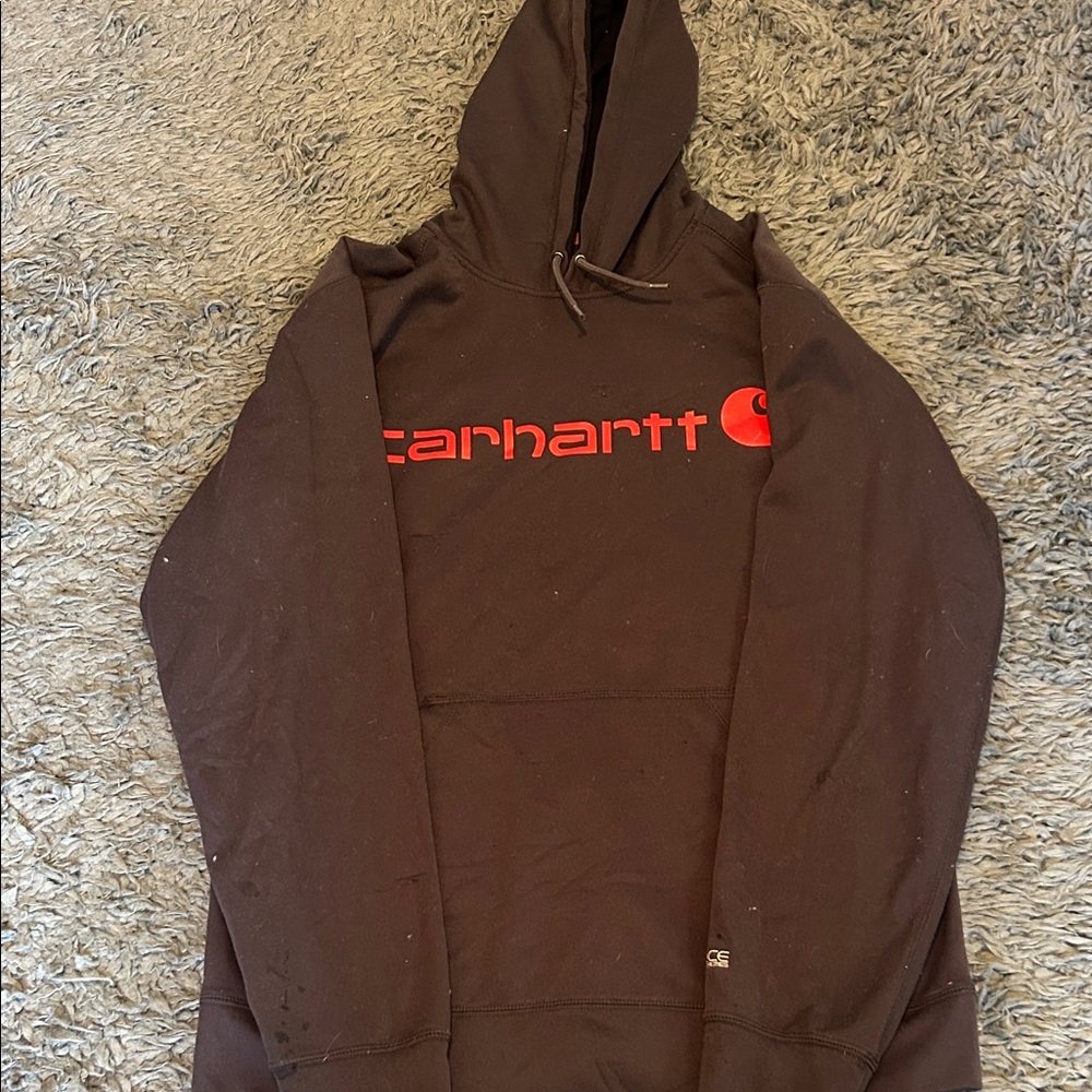 Carhartt Dark grey Hoodie with Red Accents